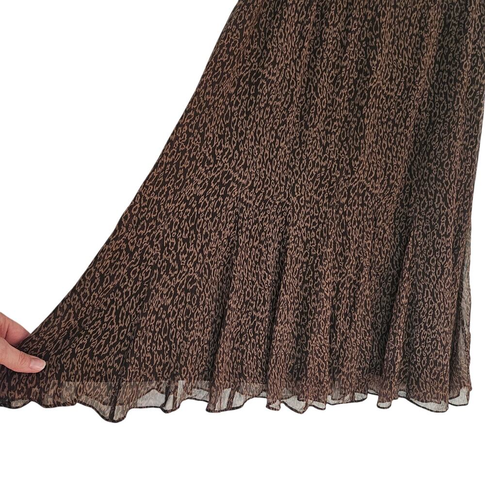 Charter Club Womens Silk Animal Print Midi Skirt Sz 10 Gypsy Fairy Whimsygoth - Picture 4 of 12